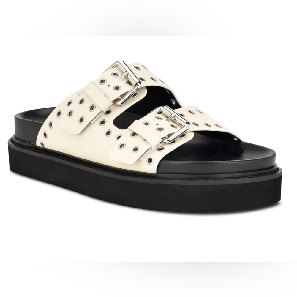 Nine West Eleny Buckle Slide Sandals